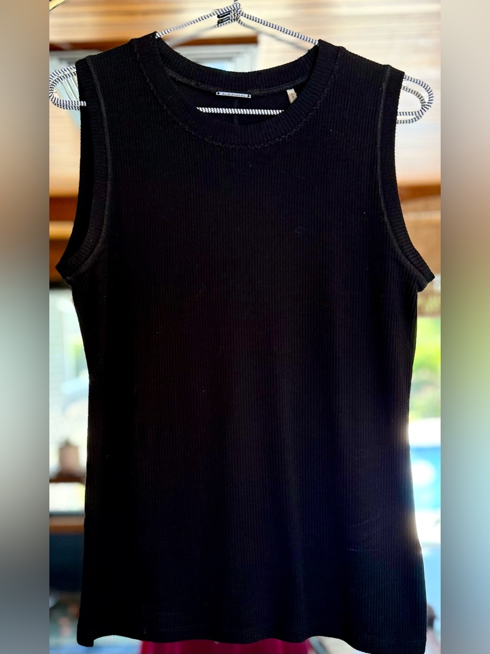 Elie Tahari Black Ribbed Tank Top